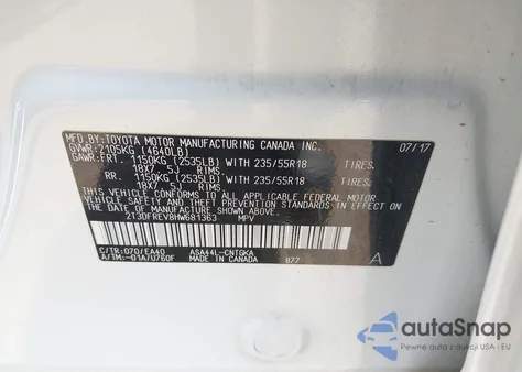 2017 Toyota Rav4 Limited из США, поврежденный, VIN 2T3DFREV8HW681363